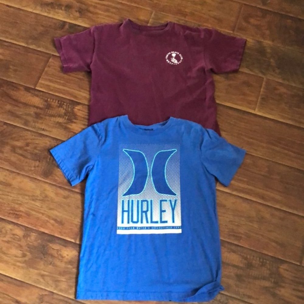 2 tshirts hurley & neon riot